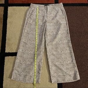Banana Republic Blake wide leg crop pants, size 0P brown/cream